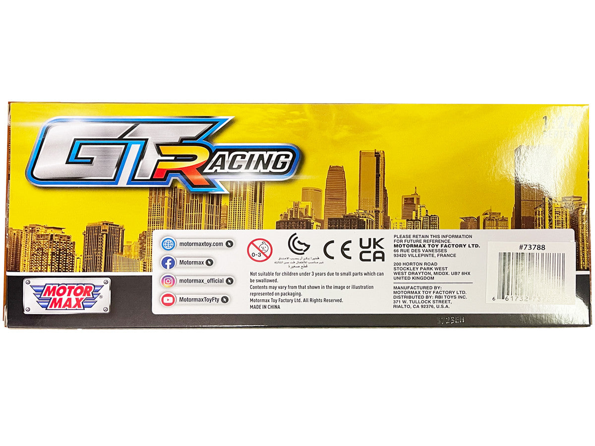 Audi R8 LMS GT3 Silver Metallic with Graphics "GT Racing" Series 1/24 Diecast Model Car by Motormax