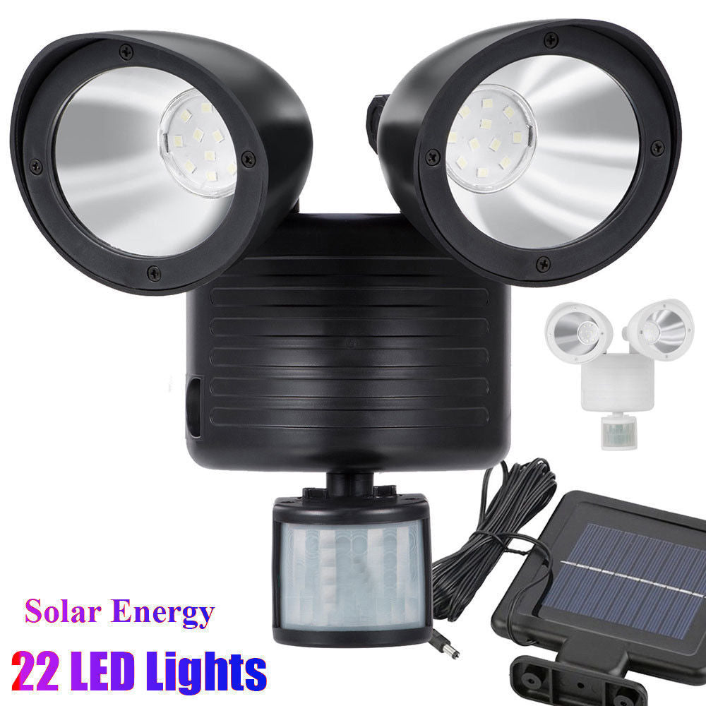 Dual-Head Solar Sensor Spotlight