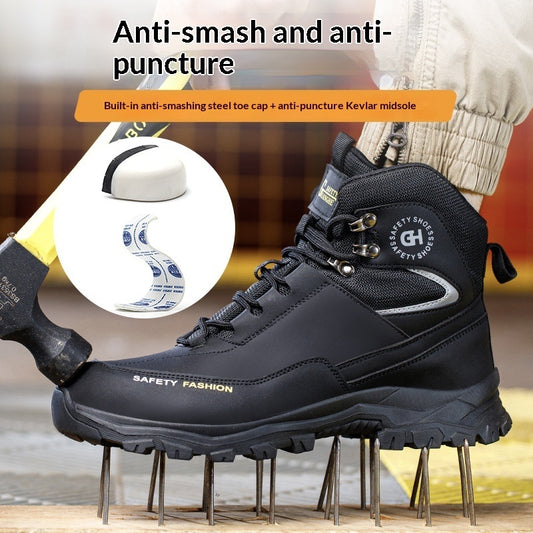 Men's Steel-toed Work Shoes Impact-resistant, Puncture-proof And Abrasion-resistant For Hiking