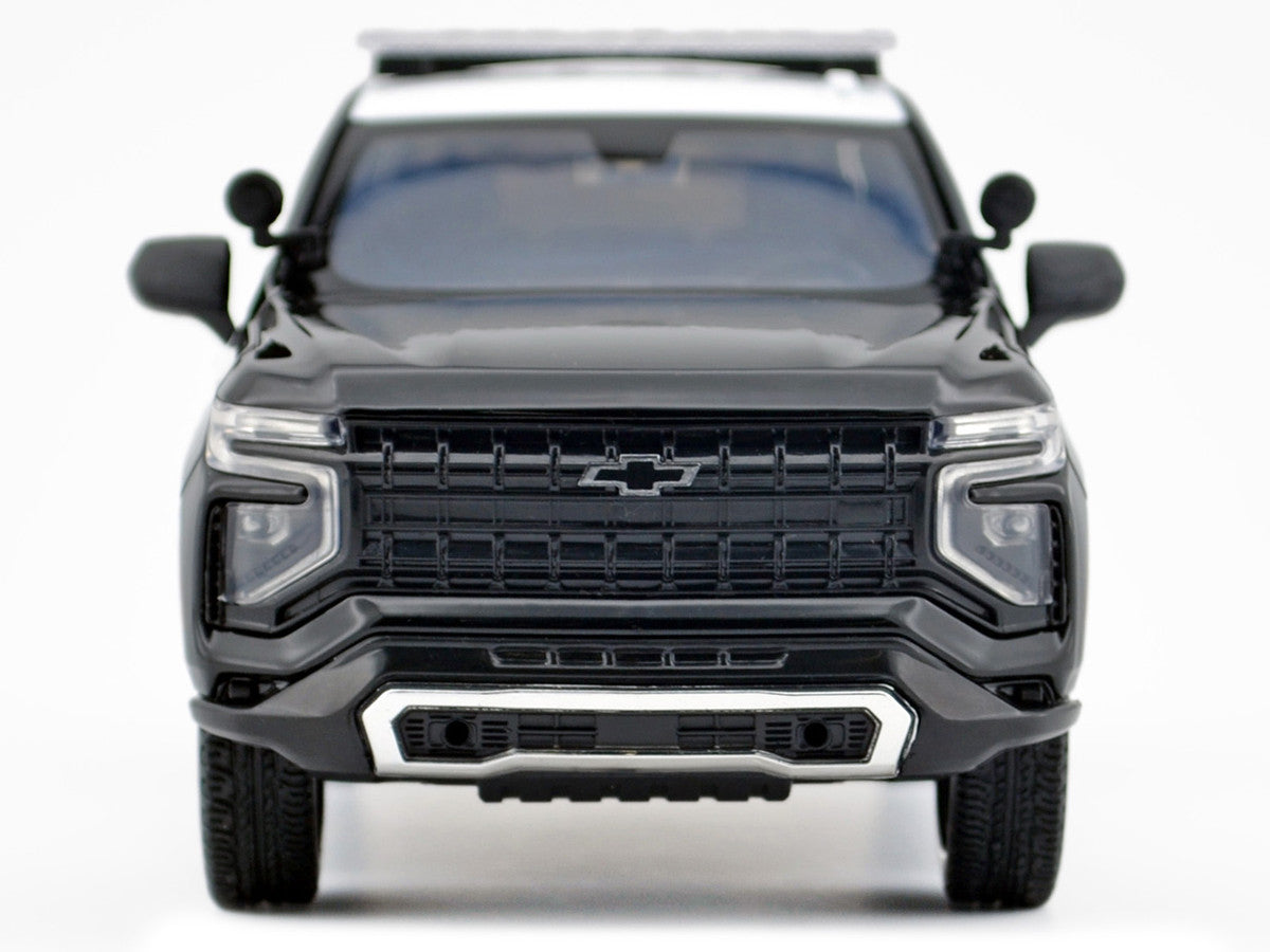 2025 Chevrolet Tahoe Police Pursuit Vehicle "Los Angeles Police Department (LAPD)" Black and White "Law Enforcement and Public Service" Series 1/24 Diecast Model Car by Motormax