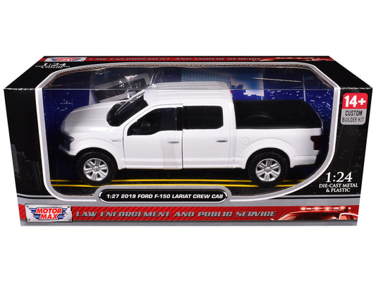 2019 Ford F-150 Lariat Crew Cab Pickup Truck Unmarked Plain White "Custom Builder's Kit - Law Enforcement and Public Service" Series 1/27 Diecast Model Car by Motormax