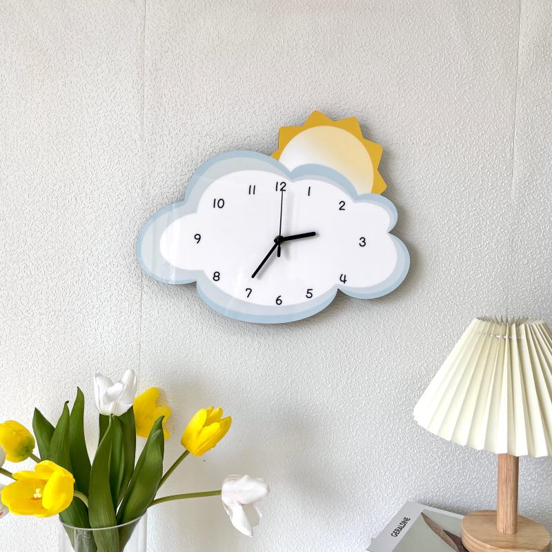 Simple Cartoon Creative Sun Cloud Decoration Wall Clock