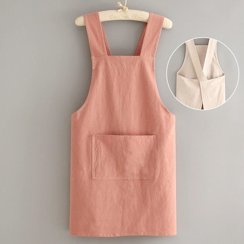 Canvas Breathable Cotton Linen Apron Household Kitchen Antifouling Wear-resistant