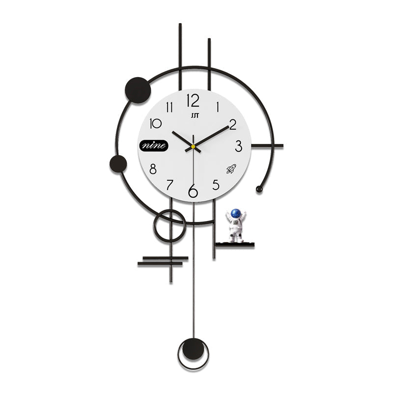Modern Astronaut Wall Clock Minimalist Pendulum Living Room Decor
