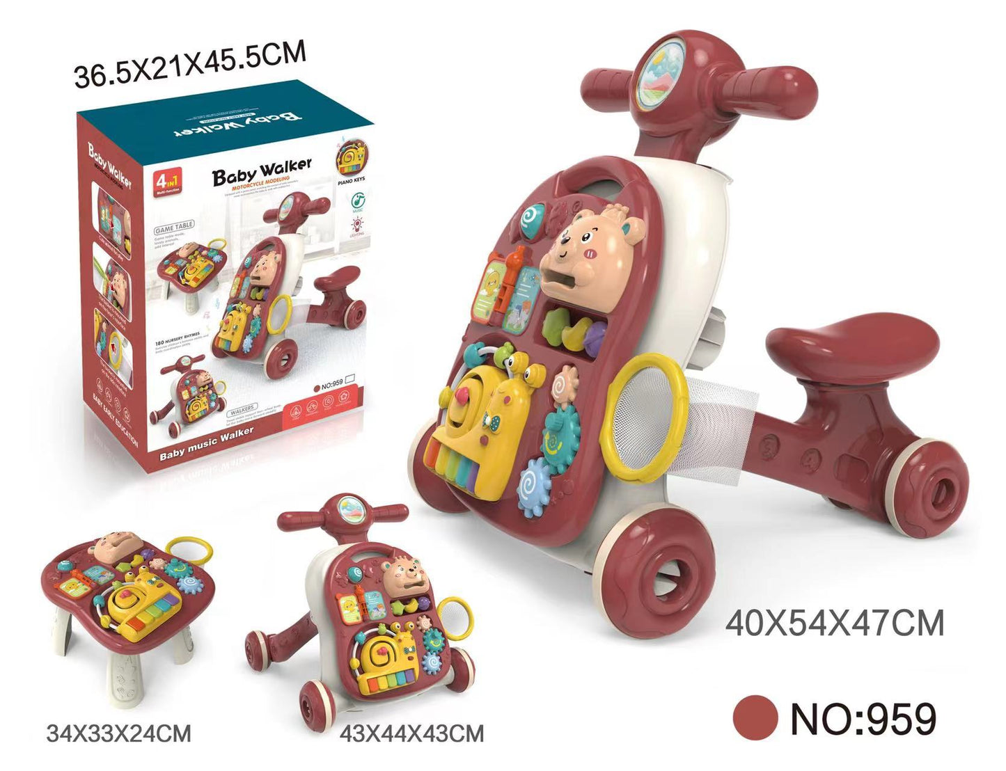 Multifunctional Baby Walker Toy with Music