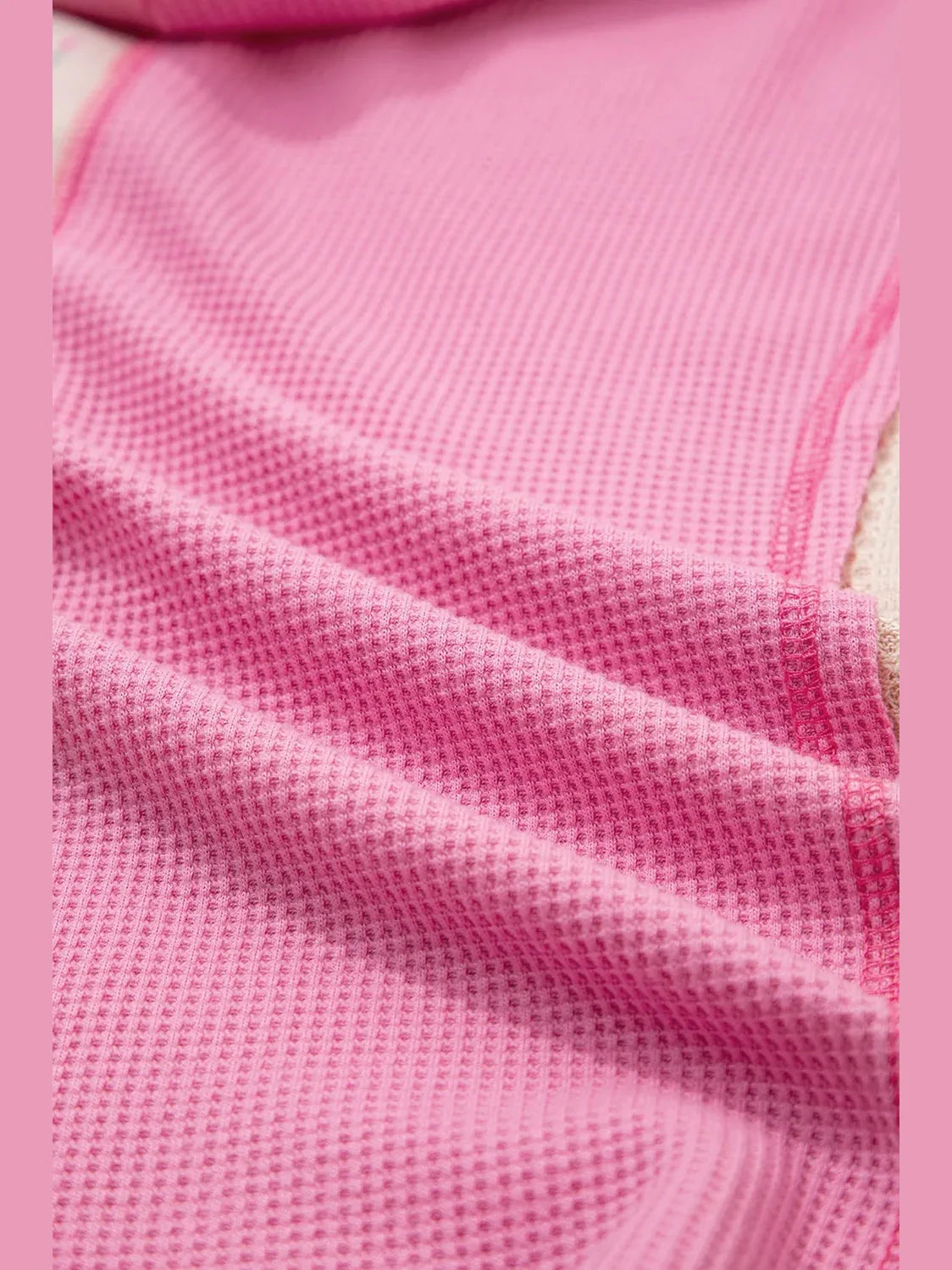 Color Block Button Detail Hoodie