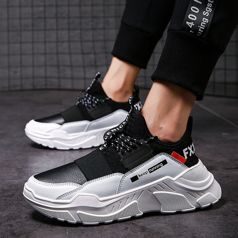 spring new sports shoes low to help men's shoes explosions casual sports breathable running shoes thick with thick men's shoes