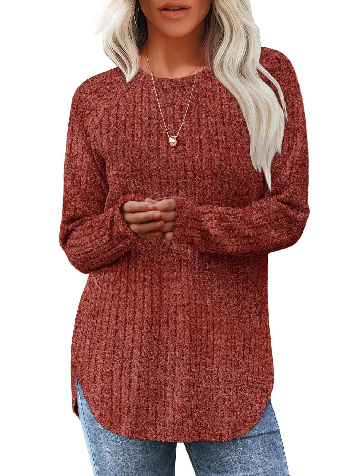 2026 European And American Women's Autumn New Loose Round Neck Base Shirt Long Sleeved Shirt