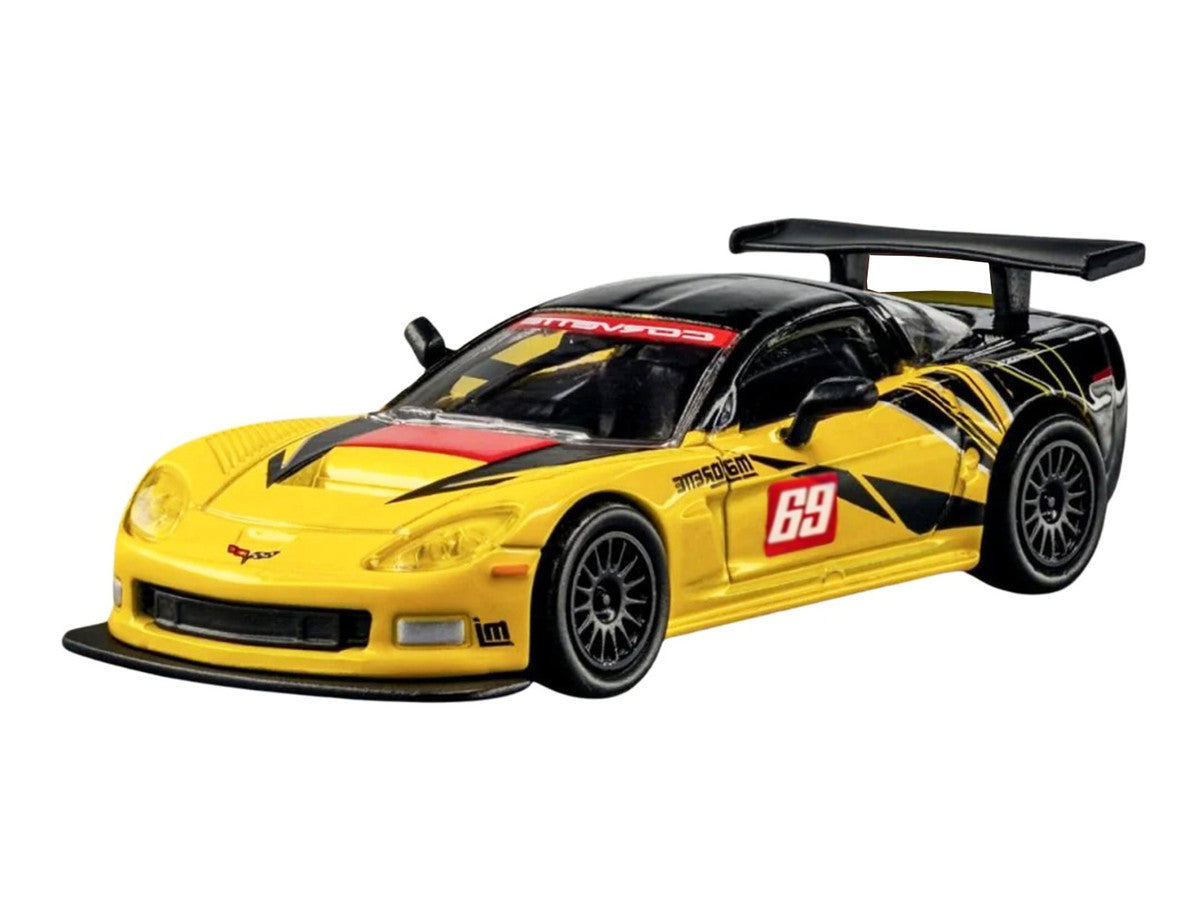 2005 Chevrolet Corvette C6R #69 Yellow and Black "Collection" Series 1/64 Diecast Model Car by Majorette
