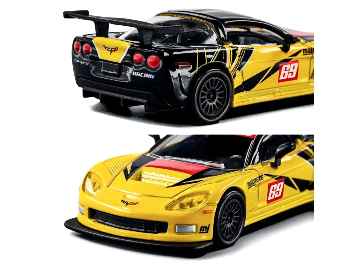 2005 Chevrolet Corvette C6R #69 Yellow and Black "Collection" Series 1/64 Diecast Model Car by Majorette