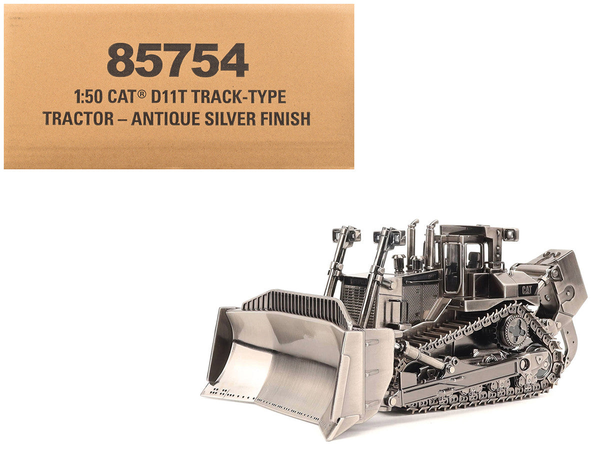 CAT Caterpillar D11T Track Type Tractor Dozer Antique Silver Finish "Commemorative Series" 1/50 Diecast Model by Diecast Masters