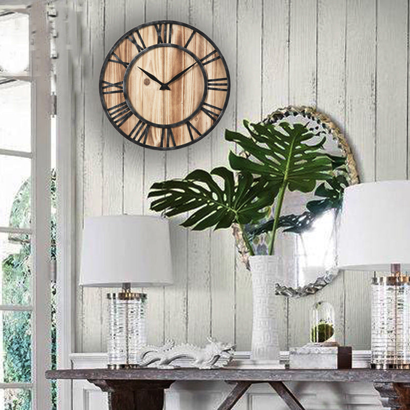 Retro wall clock creative metal decorative wall clock