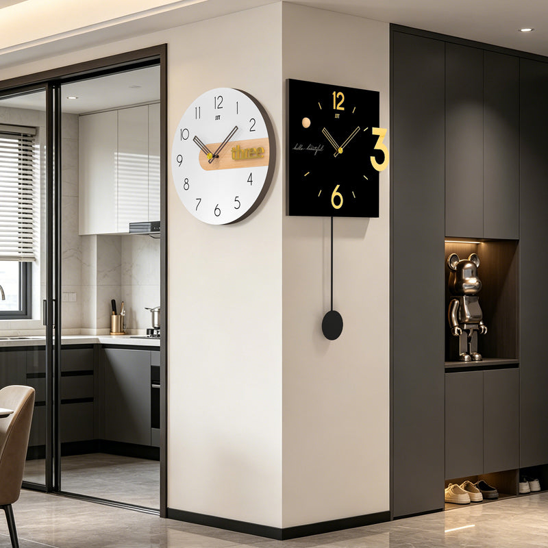 Double Sided Wall Clock Modern Decorative Pendulum Home Decor