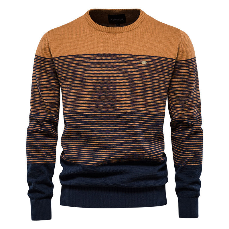 2026 Autumn Winter Sweater For Men Casual Knitwear Men's Jacket With Patchwork Korean Style Slim Fit Youth Color Block