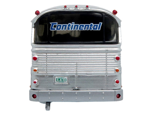 1964 MCI MC-5A Coach Bus "Continental Air Transport" Silver with Blue Stripes "Vintage Bus & Motorcoach Collection" Limited Edition to 504 pieces Worldwide 1/87 (HO) Diecast Model by Iconic Replicas
