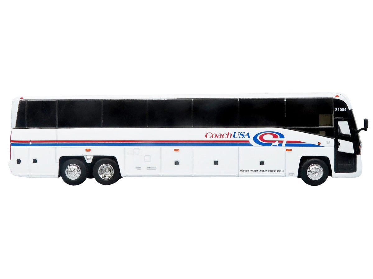 MCI D4520 Commuter Coach Bus "Coach USA" White with Blue and Red Stripes "The Bus & Motorcoach Collection" Limited Edition to 504 pieces Worldwide 1/87 (HO) Scale Diecast Model by Iconic Replicas