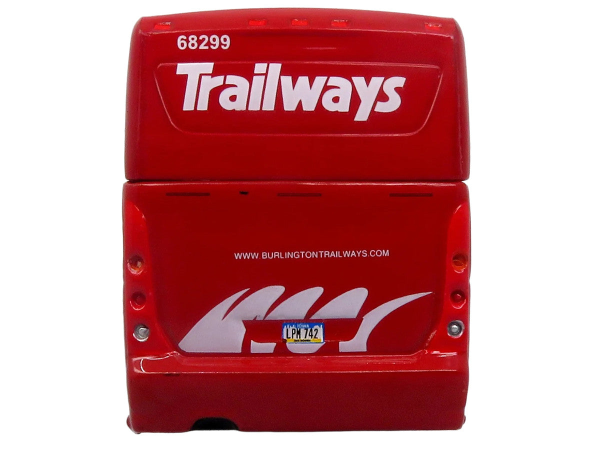 MCI D4520 Commuter Coach Bus "Burlington Trailways" Red with White Graphics "The Bus & Motorcoach Collection" Limited Edition to 504 pieces Worldwide 1/87 (HO) Scale Diecast Model by Iconic Replicas