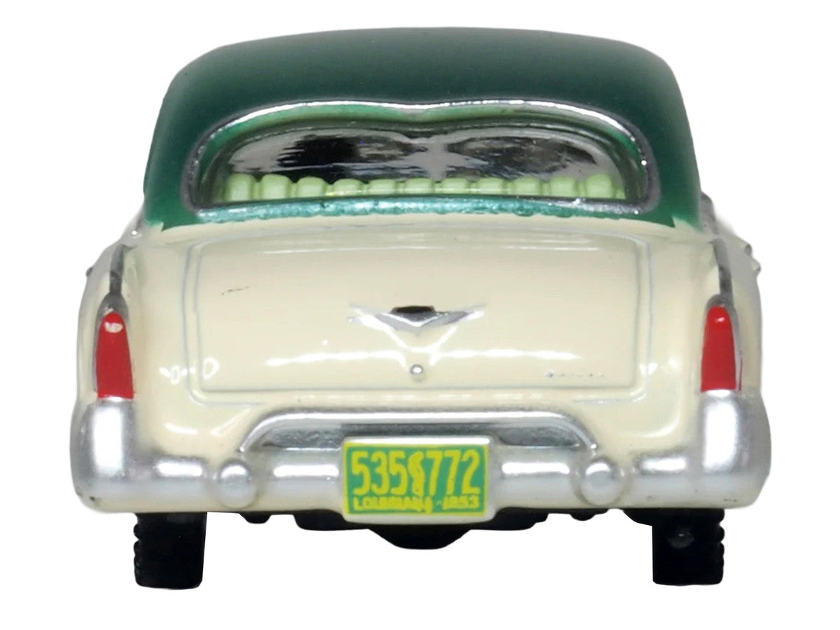 1953 Kaiser Manhattan Stardust Ivory with Jade Green Metallic Top 1/87 (HO) Scale Diecast Model Car by Oxford Diecast