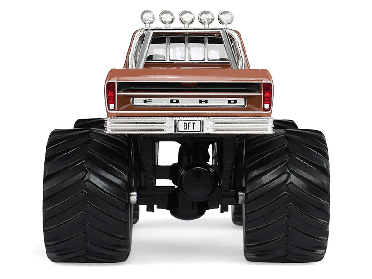 1978 Ford F-350 Monster Truck with 66-Inch Tires "BFT" Brown Two-Tone "Kings of Crunch" Series 1/43 Diecast Model Car by Greenlight