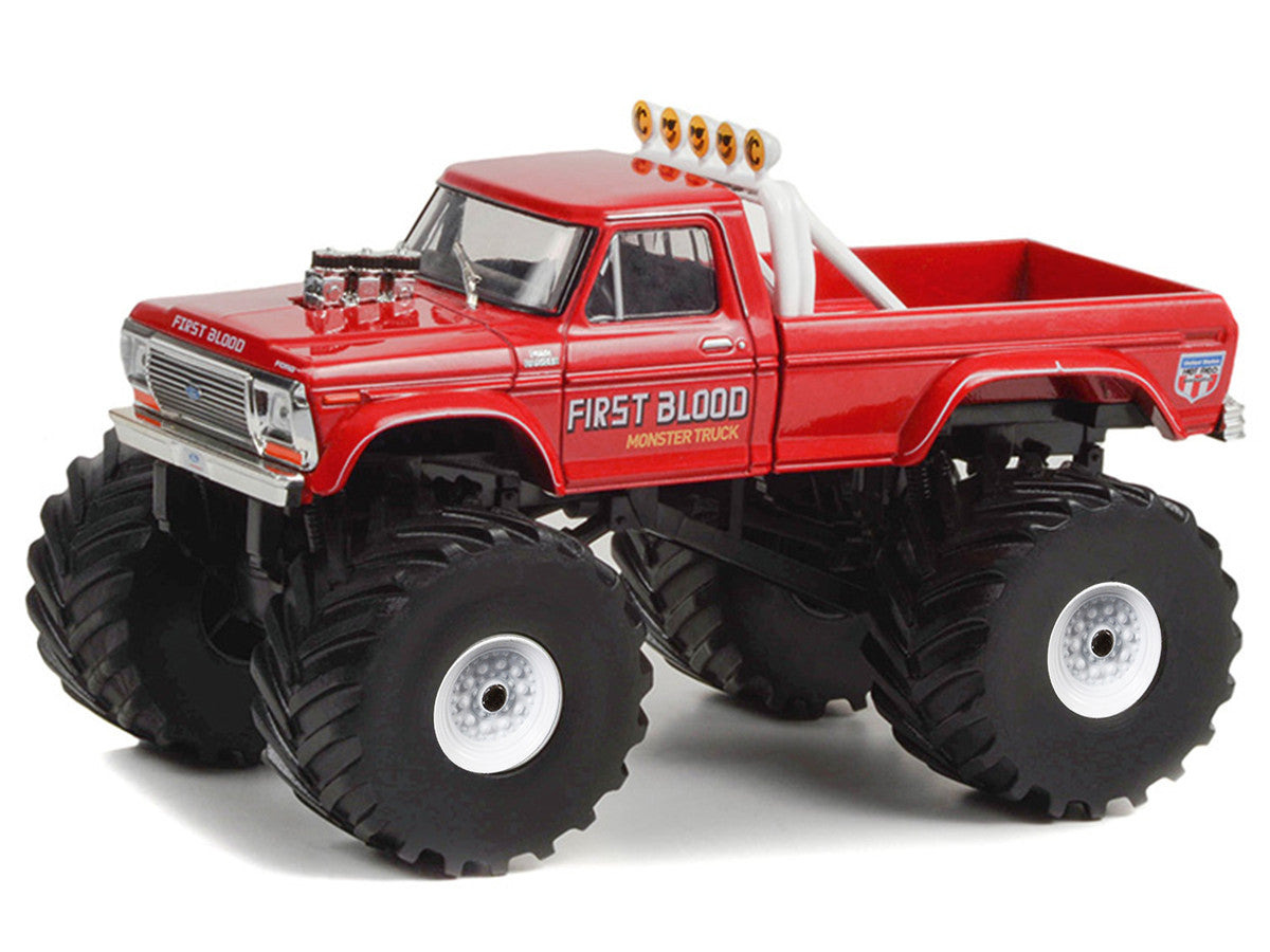 1978 Ford F-250 Monster Truck with 66-Inch Tires "First Blood" Red "Kings of Crunch" Series 1/43 Diecast Model Car by Greenlight