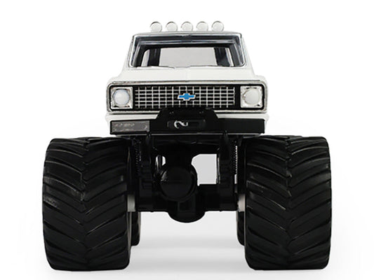 1972 Chevrolet K-10 Monster Truck "Chevron 150th Anniversary" White and Blue Metallic "Kings of Crunch" Series 1/43 Diecast Model Car by Greenlight