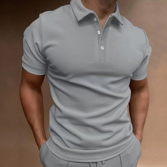 European And American Men's Button T-shirt