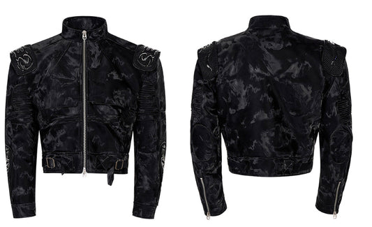 Punk Black Motorcycle Leather Jacket
