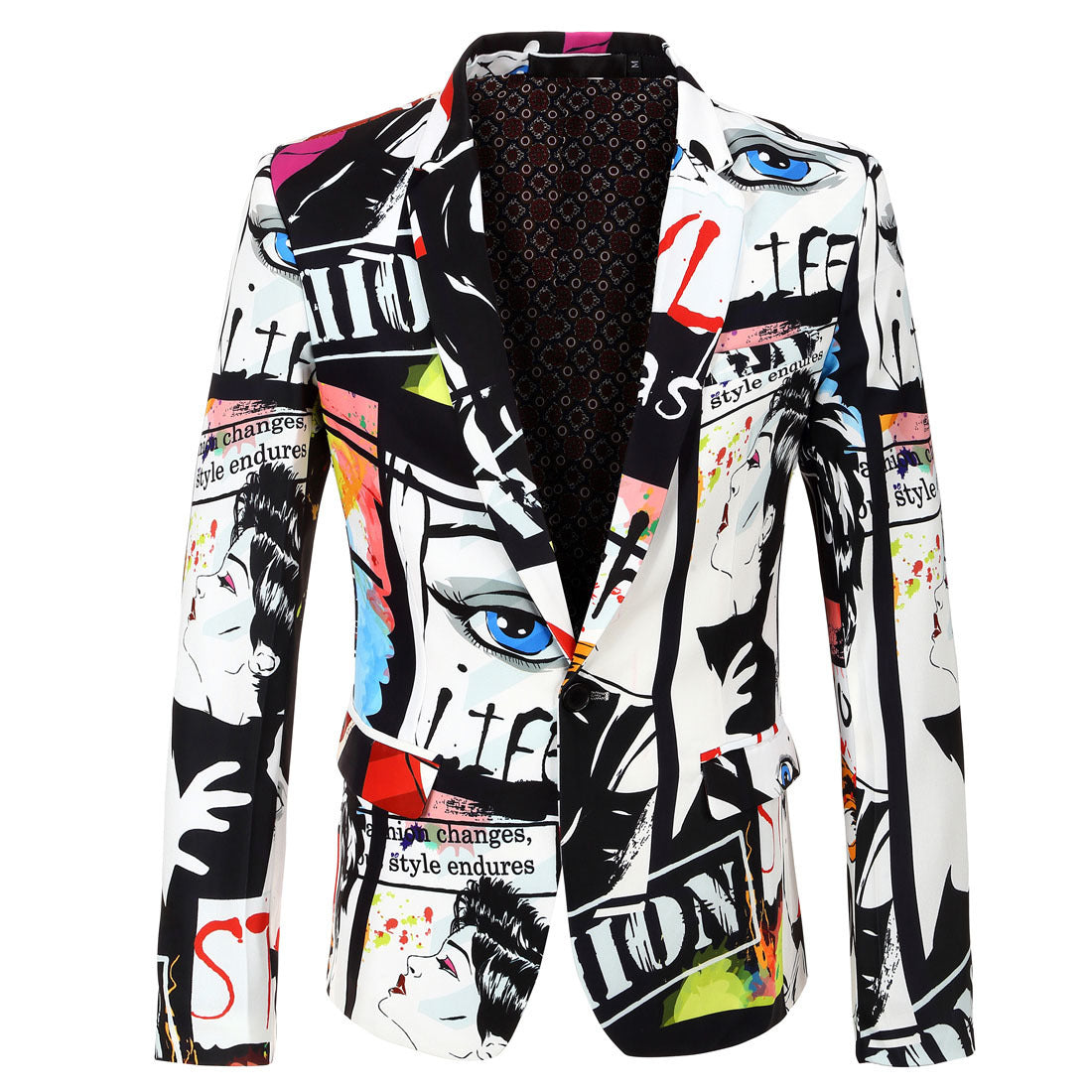Graffiti Printed Suit Jacket