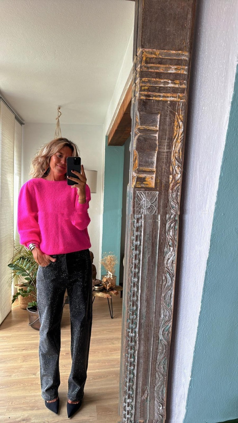 Women's Sweater Round Neck Fashionable Knitted Sweater