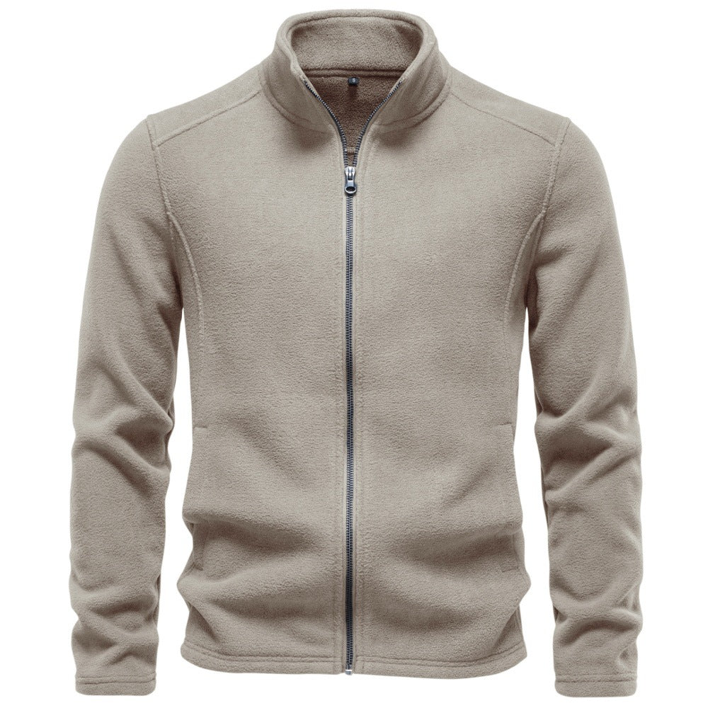 2026 Autumn Winter Foreign Trade Cross-Border Men's Polar Fleece Softshell Jacket European Size Foreign Trade Men's Zip-Up Sweatshirt Top