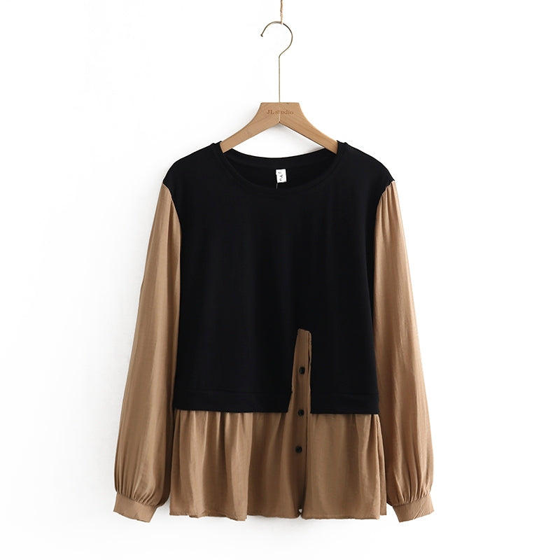 Large Women's Loose Slim Long Sleeve T-Shirt