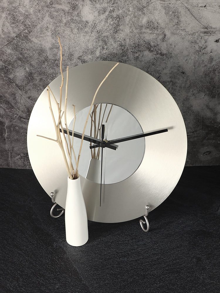Creative Metal Wall Clock Silver
