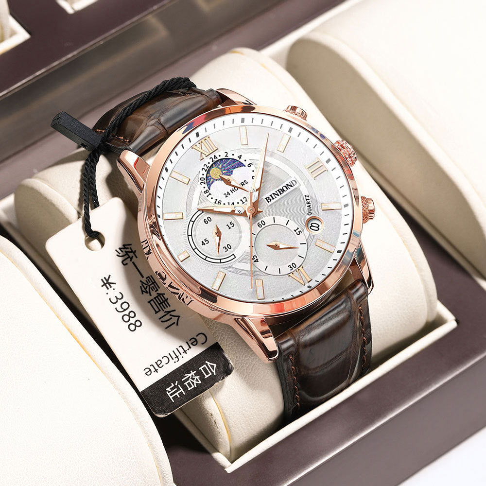 Simple Multifunctional Chronograph Waterproof Quartz Watch