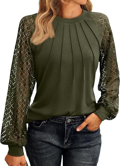 2026 Autumn New European And American Women's Long Sleeved Shirt Lace Top Casual Knitted Shirt