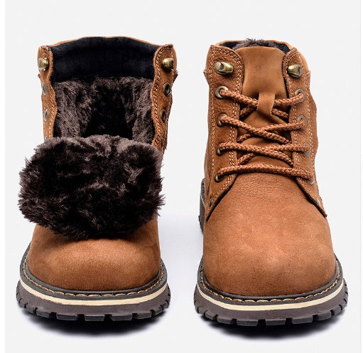 New Martin boots men Large size outdoor warm high help plus velvet large size leather Martin boots