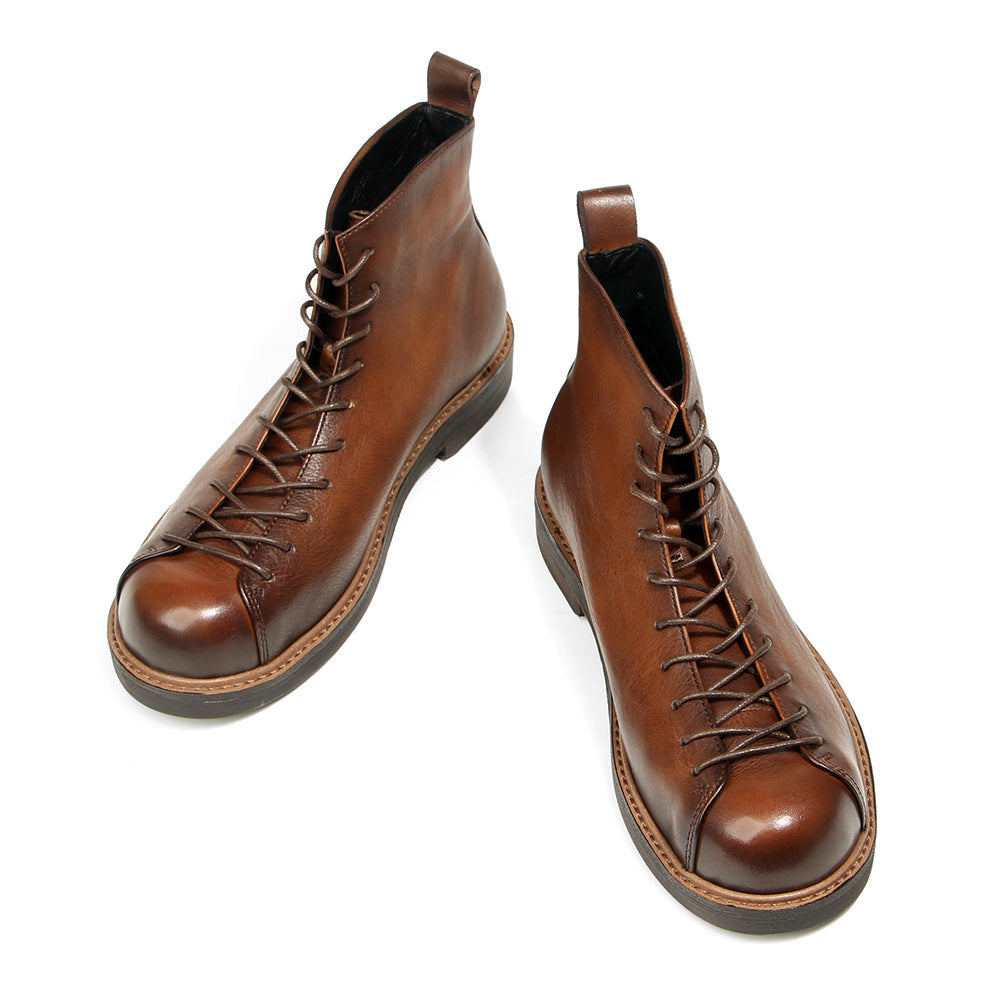 Men's Martin Boots Amekaji Work Genuine Leather Vintage Style