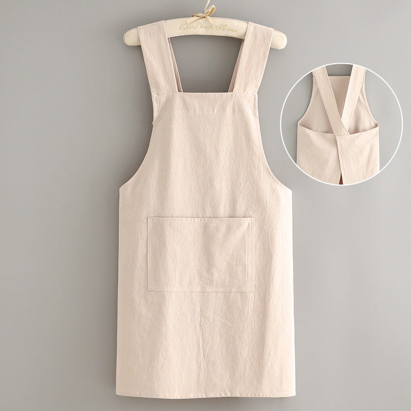 Canvas Breathable Cotton Linen Apron Household Kitchen Antifouling Wear-resistant