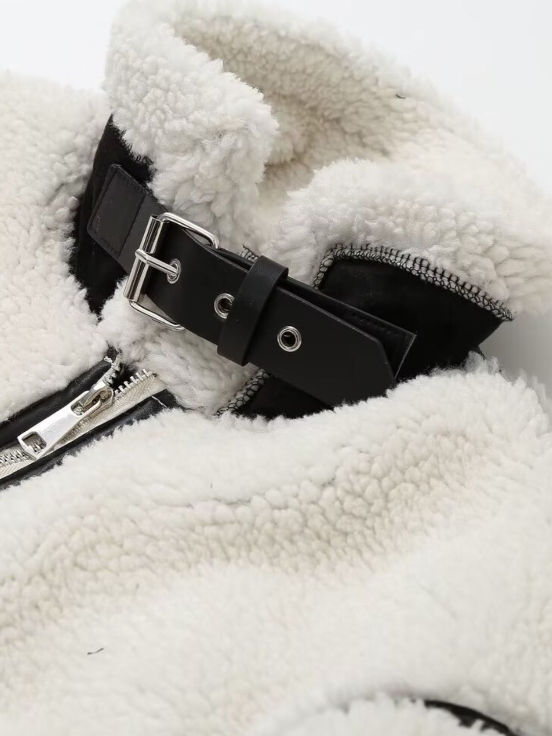 Women Zip Up Long Sleeve Sherpa Jacket