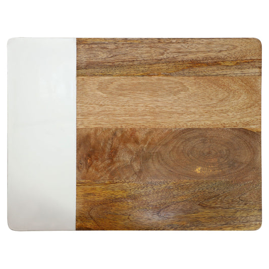 Gibson Home 16 Inch Duo Tone Rectangular Wood Serving Platter