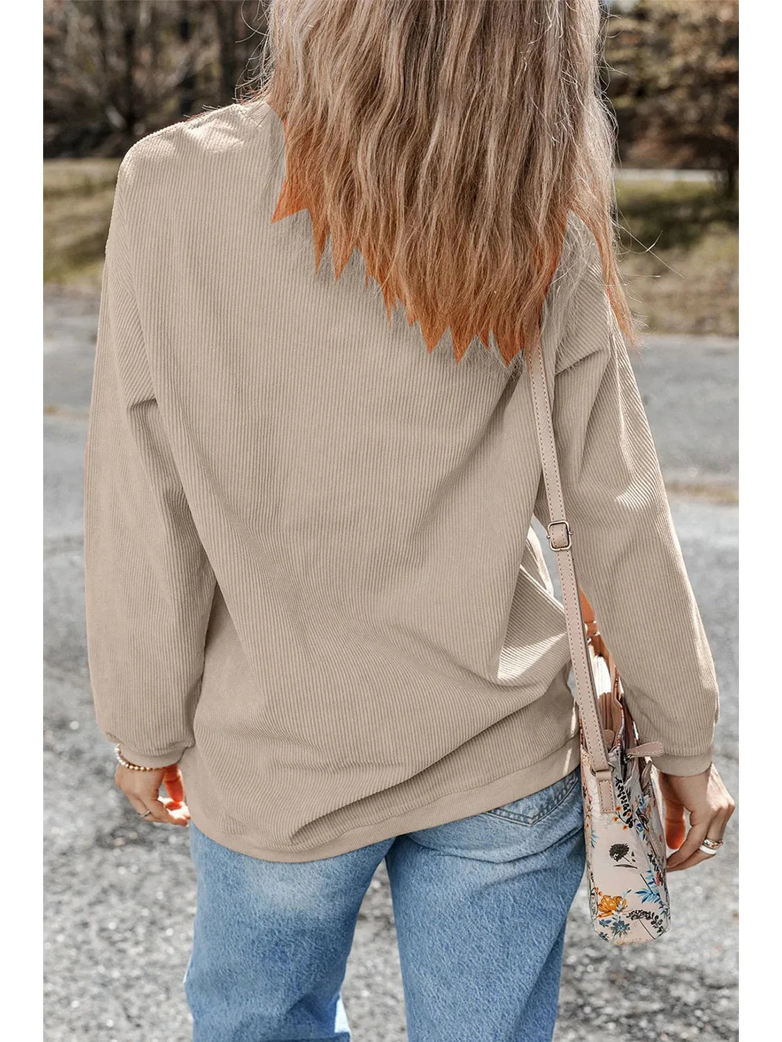 Women Full Size Sequin Boots Round Neck Long Sleeve Sweatshirt