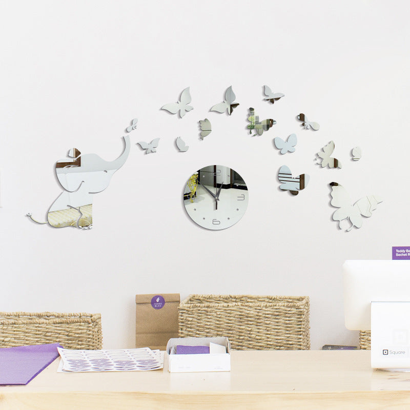 3D Acrylic Creative Mirror Wall Sticker Clock