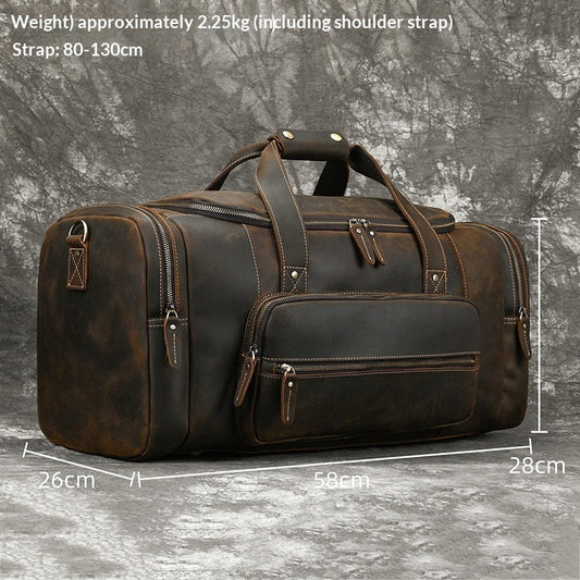 Men's Genuine Leather Handbag Large-Capacity Crossbody Bag