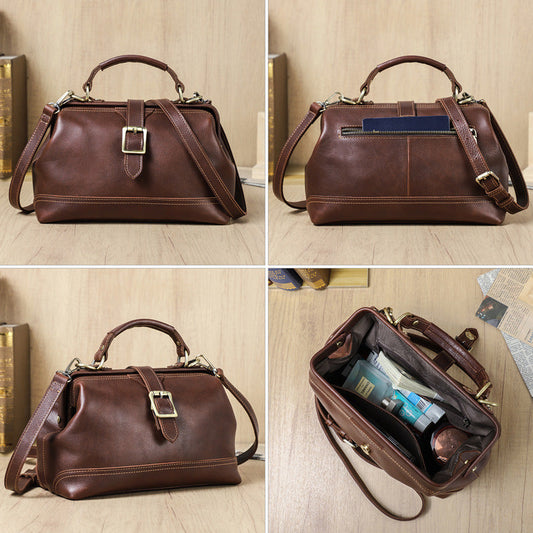 Top Layer Cowhide Dual-use Women's Shoulder Messenger Bag Large Capacity