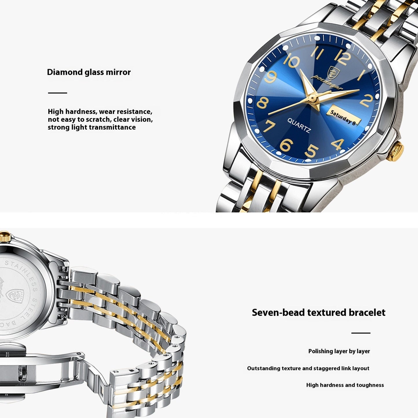 Women's Waterproof Double Calendar Watch