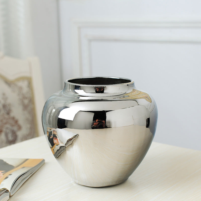Decoration Soft Decoration Art Ceramic Gilded Silver Vase