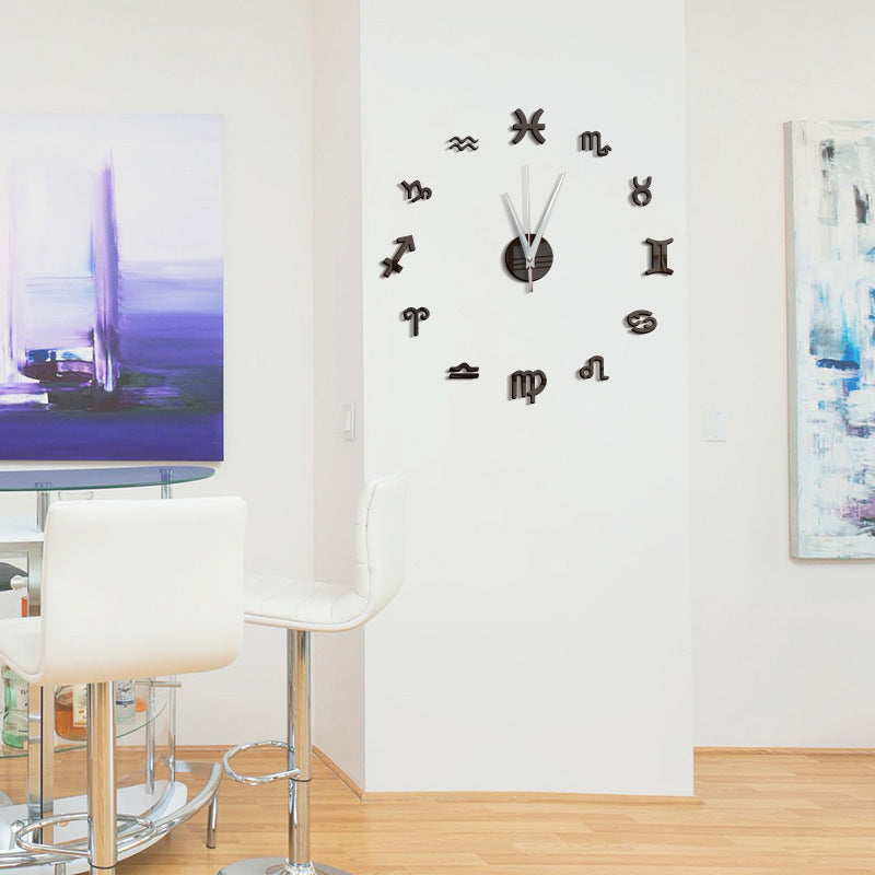 Creative Mirror Constellation Wall Clock Background Wall Decoration