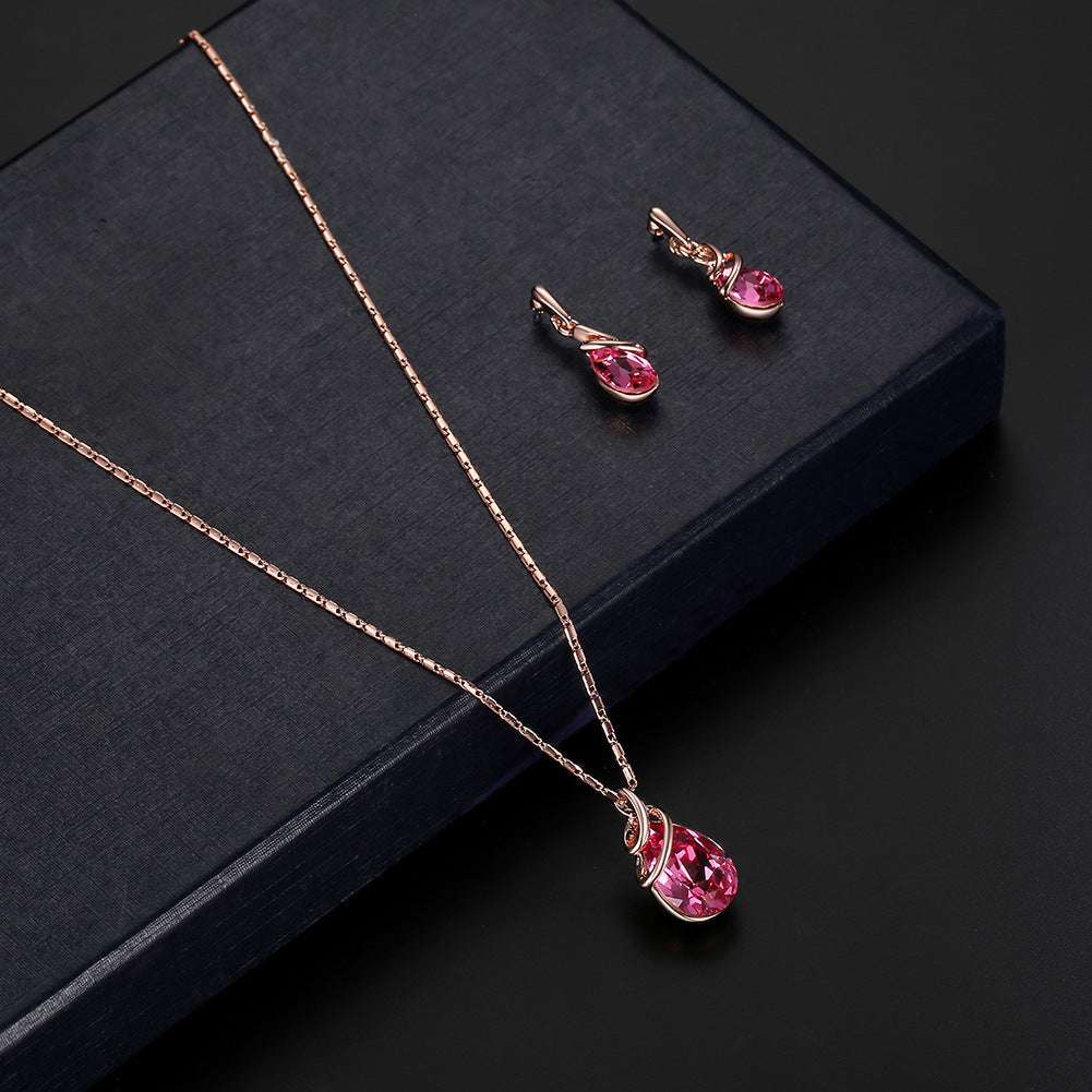 Alloy Gemstone Jewellery Set Necklace