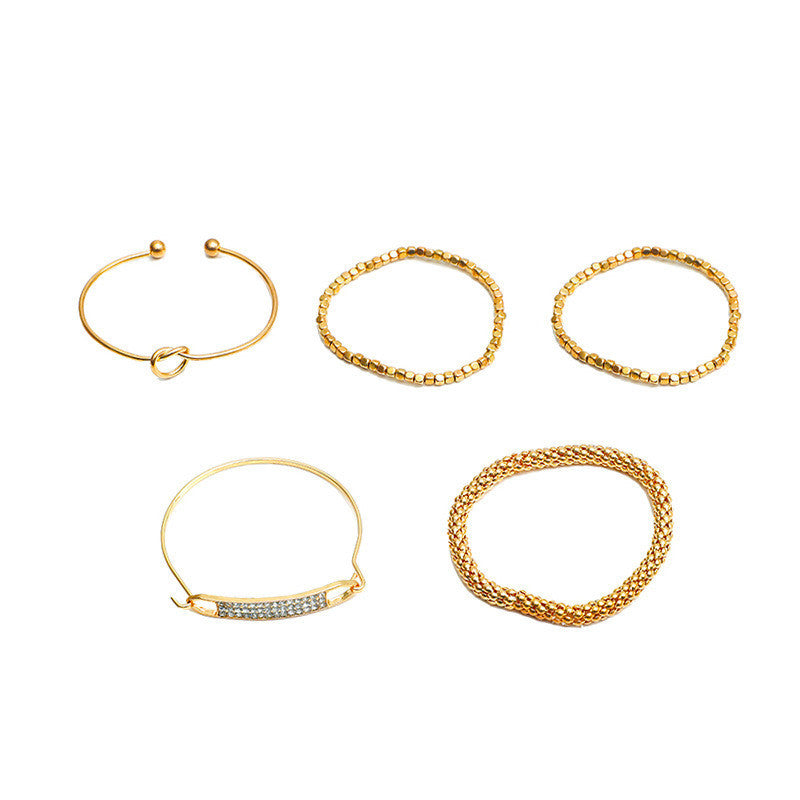 5-piece Set Of European And American Vintage Chain Bracelets