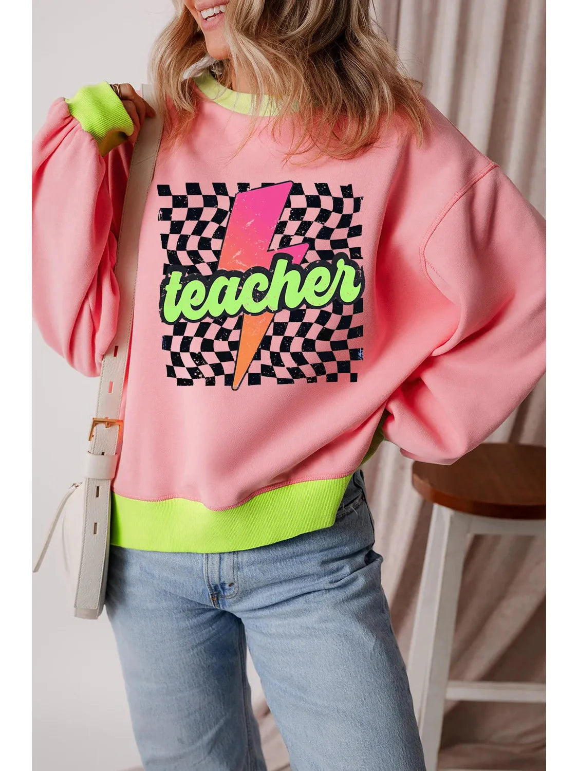 Women Graphic Round Neck Long Sleeve Sweatshirt