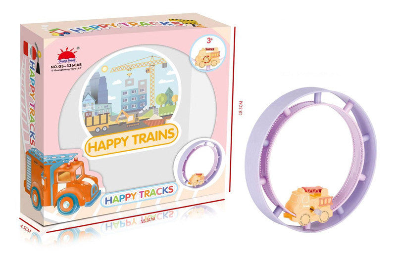 New Cartoon Chain Train Track Wind-Up Lollipop Toy